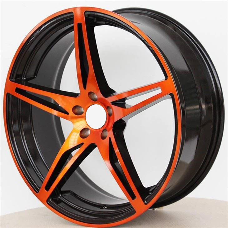 Multicolor 5 Spokes Silver orange Bronze Cast Wheels